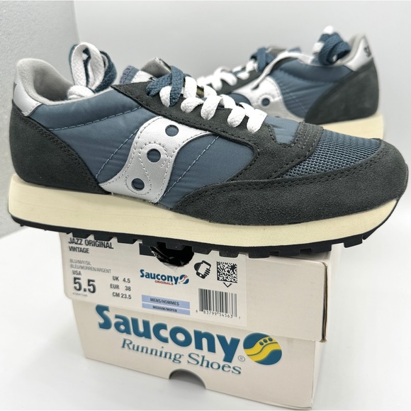 NWT Saucony Jazz Vintage Classic Sneakers Navy Blue White